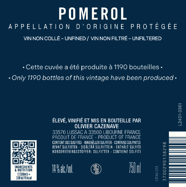 POINT DE VUE vin blanc by Jeff Carrel Etiquette