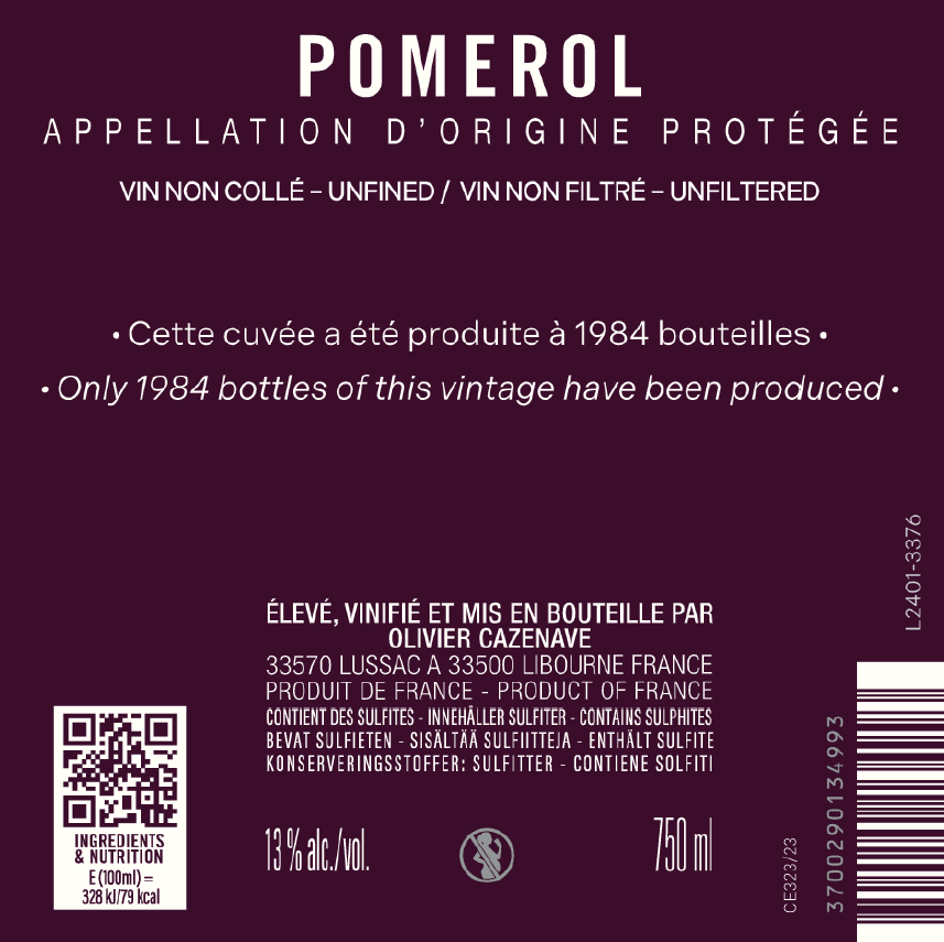 POINT DE VUE vin blanc by Jeff Carrel Etiquette