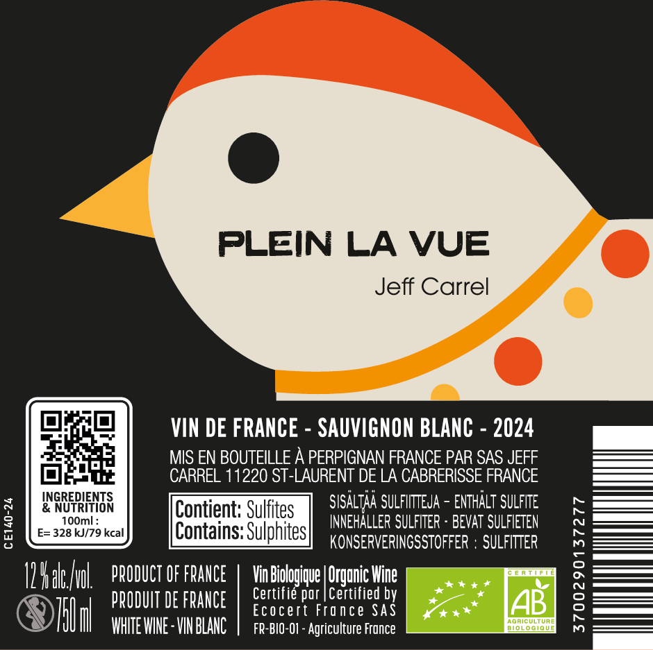 POINT DE VUE vin blanc by Jeff Carrel Etiquette