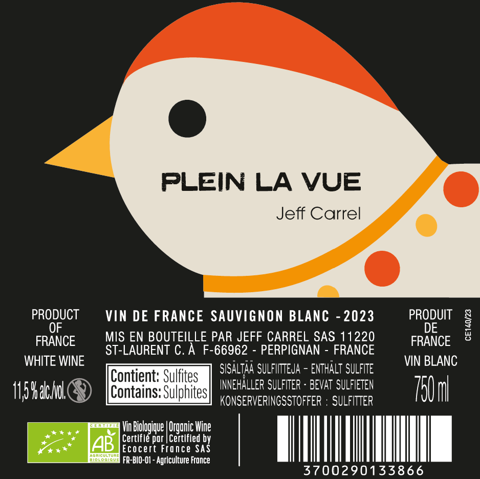 POINT DE VUE vin blanc by Jeff Carrel Etiquette