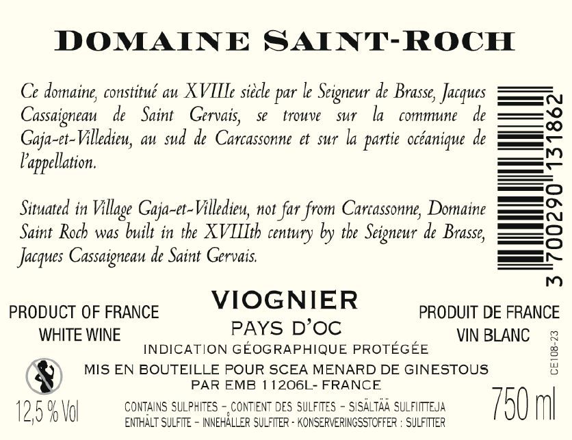 VIOGNIER CONTRE ETIQUETTE