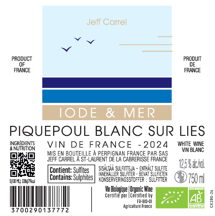 SUR LE FIL vin blanc by Jeff Carrel Etiquette