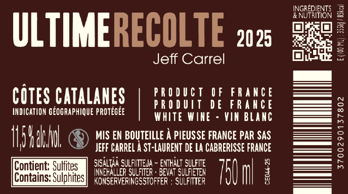 MUSCAT DE FRANCE BY JEFF CARREL CONTRE ETIQUETTE