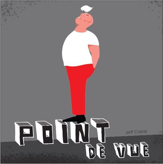 POINT DE VUE rouge blanc by Jeff Carrel Etiquette