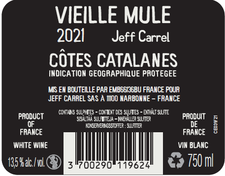 Vieille Mule by Jeff Carrel contre Etiquette