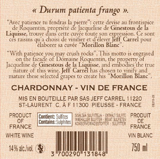 MAGNUM MORILLON  BY JEFF CARREL CONTRE ETIQUETTE