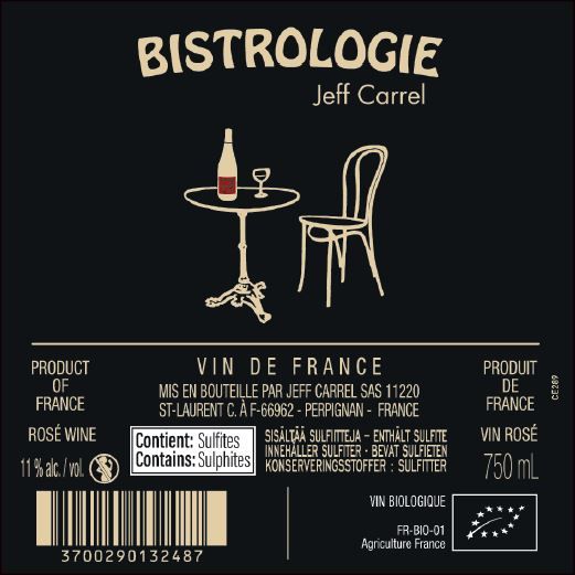 Bistrologie vin blanc by Jeff Carrel Etiquette