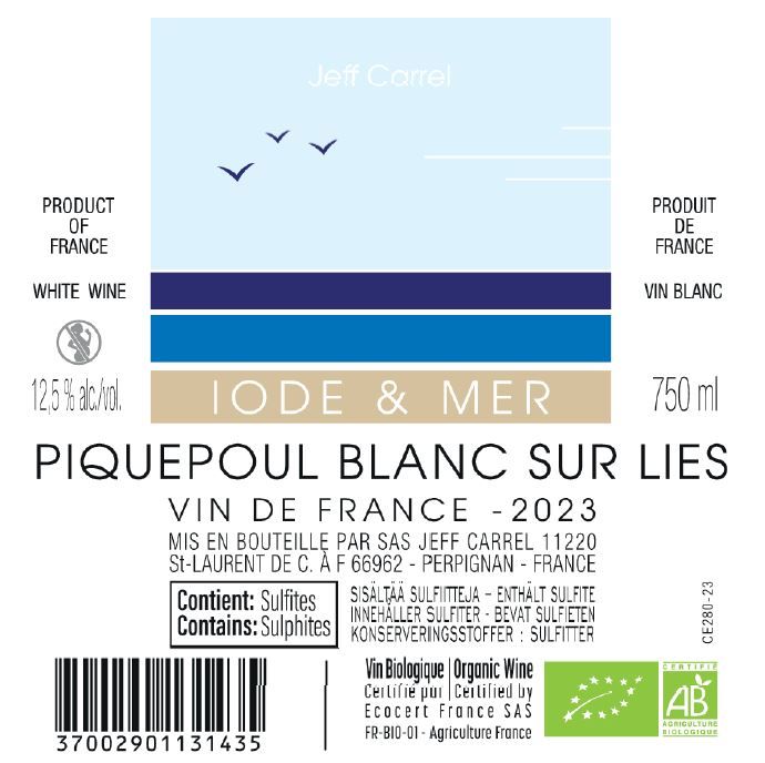 SUR LE FIL vin blanc by Jeff Carrel Etiquette
