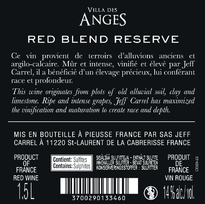 villa des anges rouge by Jeff Carrel CONTRE Etiquette