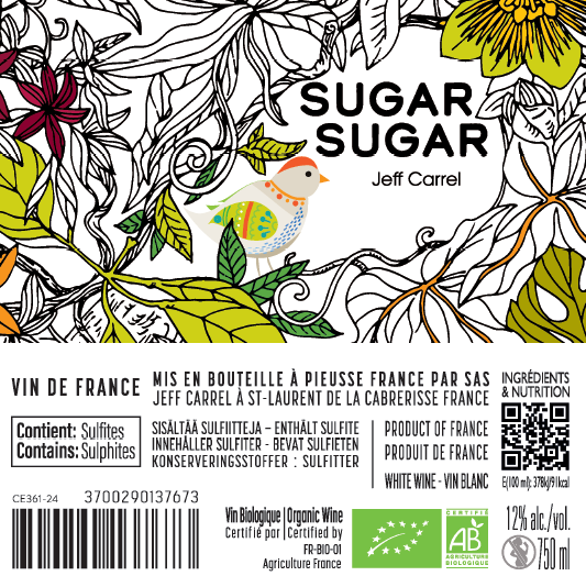 SUR LE FIL vin blanc by Jeff Carrel Etiquette