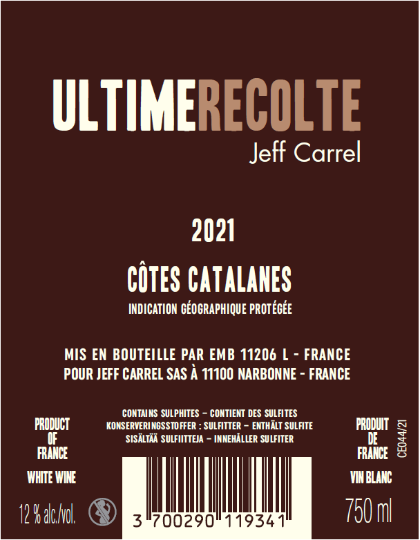 MUSCAT DE FRANCE BY JEFF CARREL CONTRE ETIQUETTE